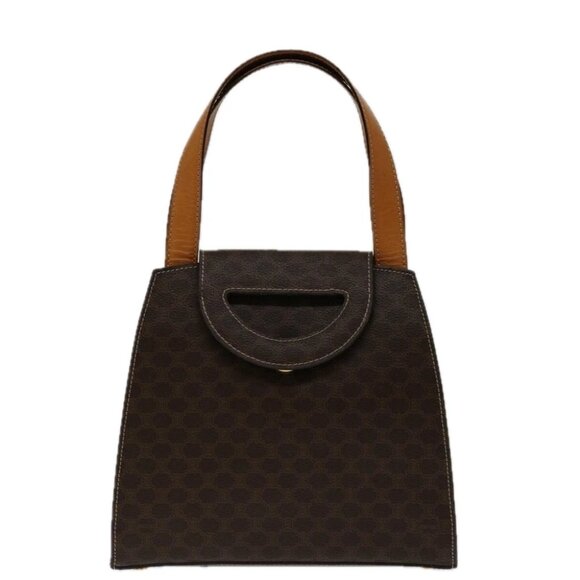 CELINE Macadam Canvas Hand Bag PVC 2way Brown Auth 69000V - Picture 12 of 16